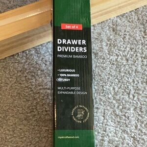 Bamboo Drawer Dividers - Natural Brown NEW IN BOX